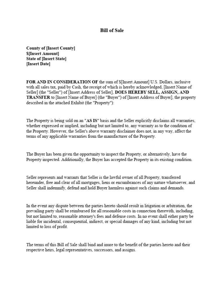 Car purchase agreement pdf sales bill of sale