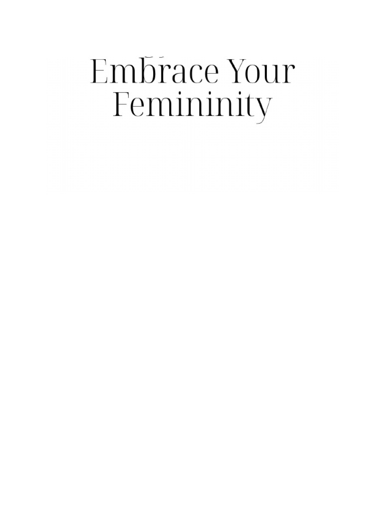 Embracing Your Femininity Pdf Love God