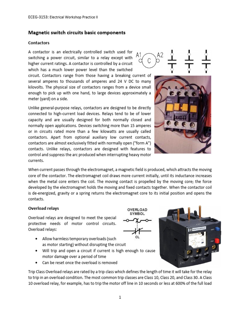 Overview of Contactors and Transformers | PDF | Transformer | Inductor