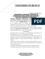 44. FISCAL PIDE AL JUEZ CRITERIO DE OPORTUNIDAD EN SENTENCIA