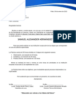 Carta de Solicitud Práctica Bachillerato 2024