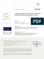 Implementation of The AASHTO Guide For Enterprise Risk Management (2022)