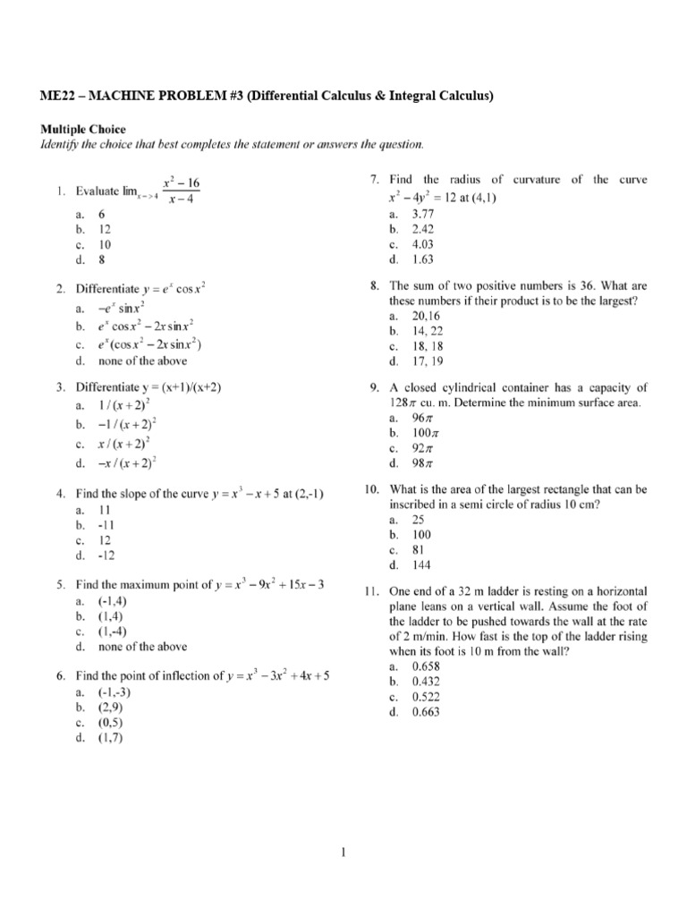 3 Differential and Integral Calculus PPDC | PDF