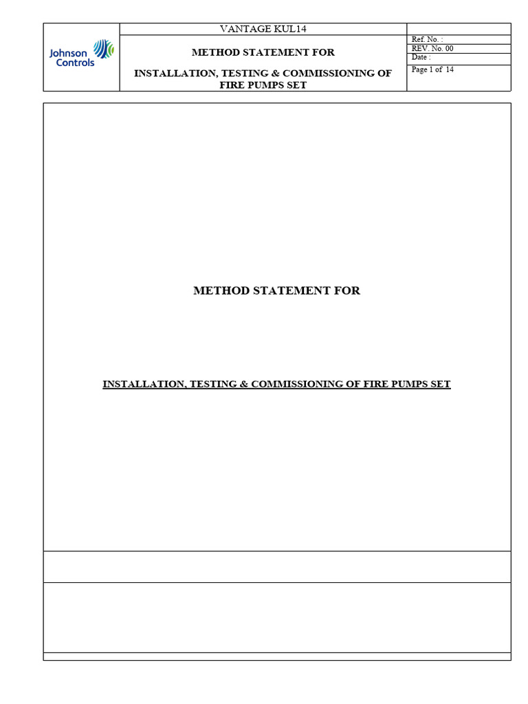 Fire Pump Installation & Commissioning Guide | PDF | Pump | Valve
