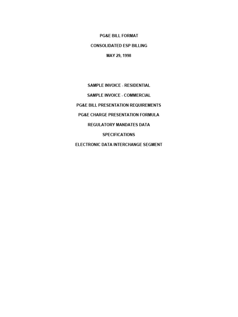 PG&E Utility Bill Format Guide | PDF | Pacific Gas And Electric Company ...