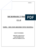 Microproject Proposal: Topic: NDT (Non-Destructive Testing)