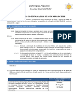 Retificação 01 Do Edital 01/2018 de 24 de Abril de 2018: Saae Manacapuru