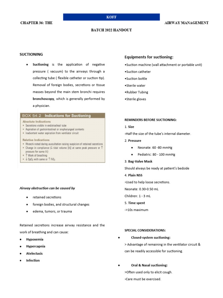 Airway Management Pdf Medical Specialties Medical Treatments