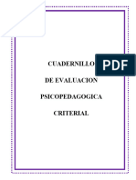 Cuadernillo de Evaluacion Psicopedagogica Criterial