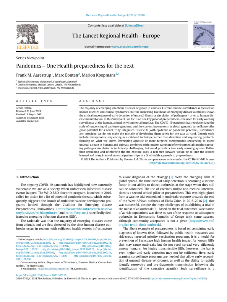 One Health | PDF | Infection | Pandemic