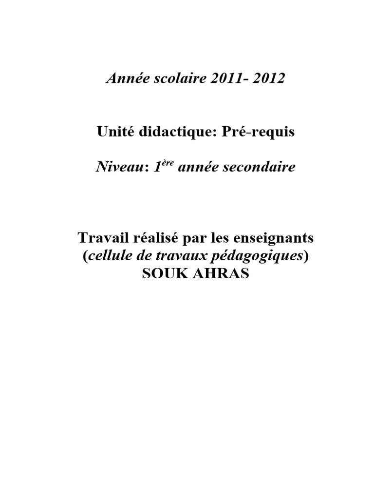 Pré-requis en Grammaire et Vocabulaire | PDF | Nombre grammatical | Clause