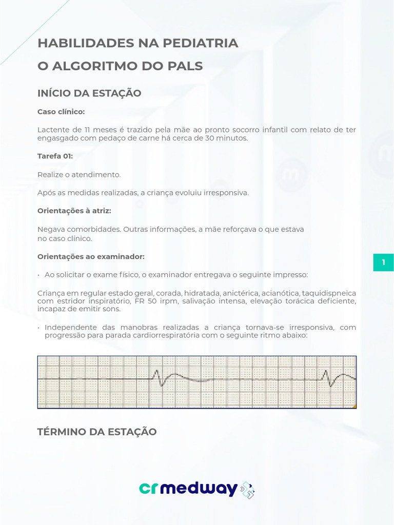 Algoritmo PALS em Emergências Pediátricas | PDF | Reanimação ...