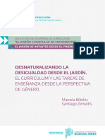 Desnaturalizando La Desigualdad Desde El Jardin, El Curriculi y Las Tareas de Enseñanza Desde La Perspectiva de Genero