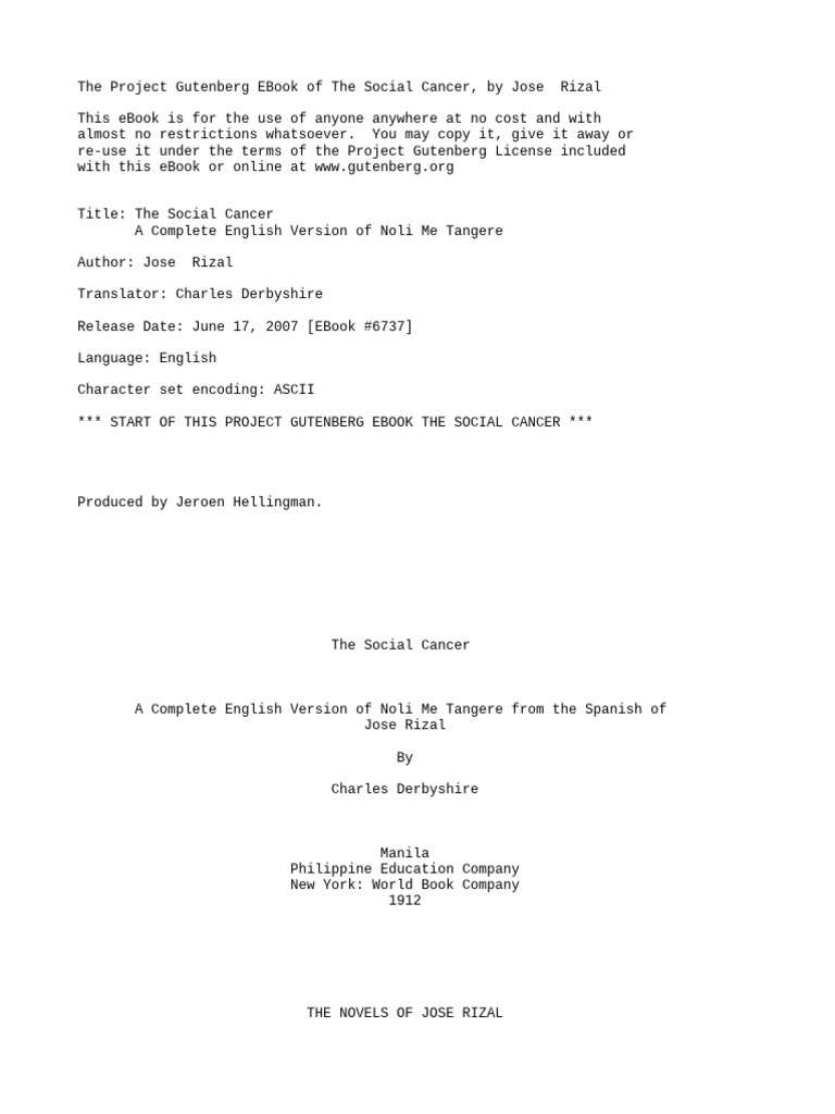 Noli me tangere english translation pdf