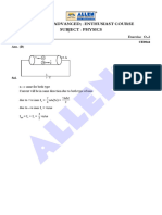 Jee (Main + Advanced) : Enthusiast Course Subject: Physics: Topic: Current Electricity Exercise: O-2