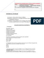 Avaliação Diagnóstica de Matemática 7b