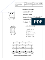 Viga Asismica (VA) Sección: 8" X 10" Refuerzo: 4 # 4 Recubrimiento: 1 " Abajo 2 " Estribo #2 C 0.1m F'C 3ksi Fy 40 Ksi