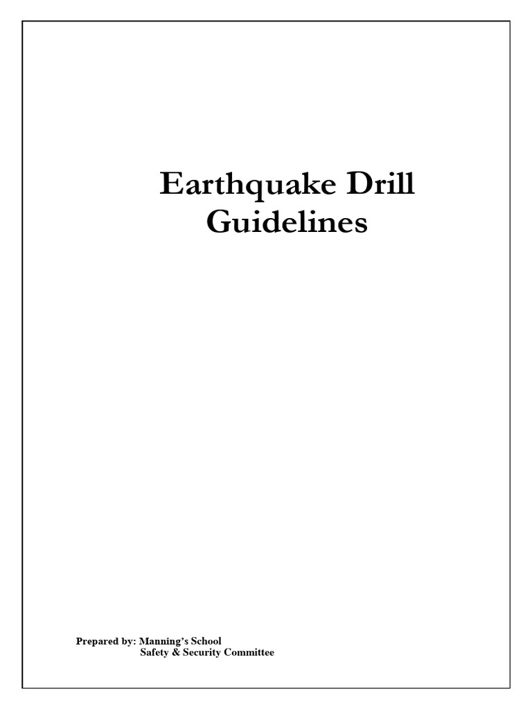 Earthquake Drill Guidelines for Schools | PDF