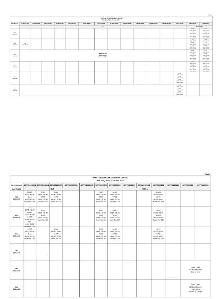 Time table 26 12 2023 to 31 12 2023 1 pdf recruitment schools