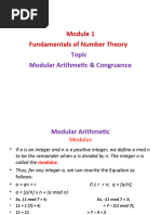 4-Introduction To NT, Modu. Arith & Congruence-09!01!2024