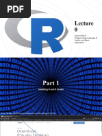 Lecture 0 - Intro To R and RStudio