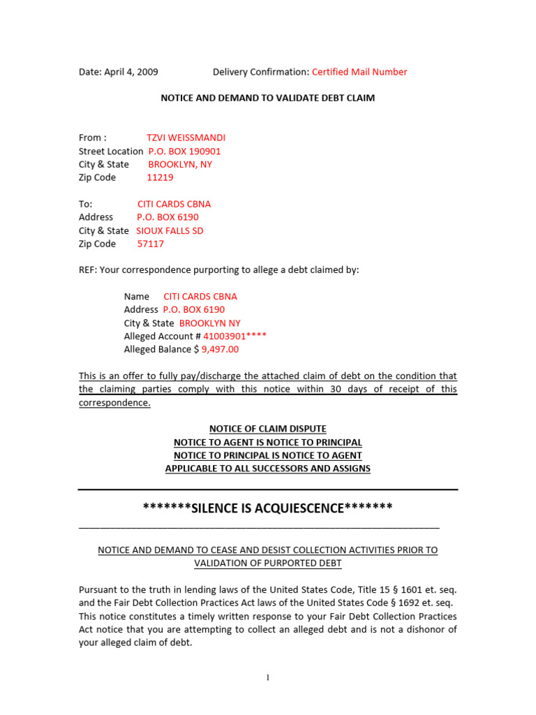 Enhanced Validation Letter RED | PDF | Debt | Defamation