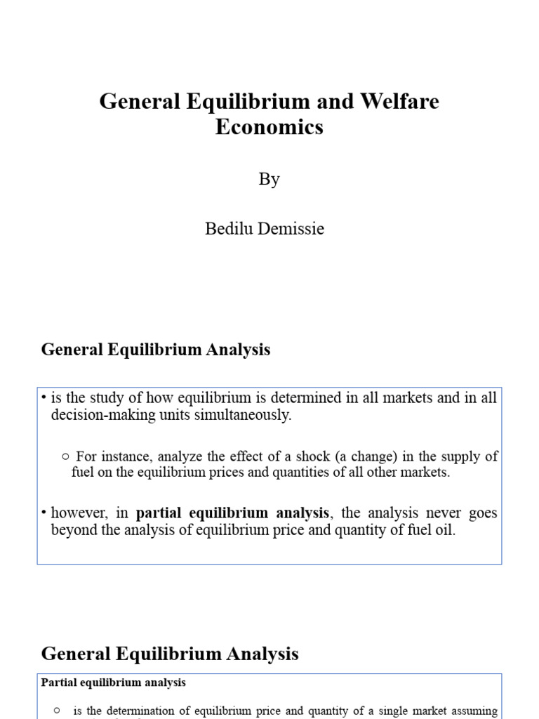General Equilibrium and Welfare Analysis | PDF | Welfare Economics ...