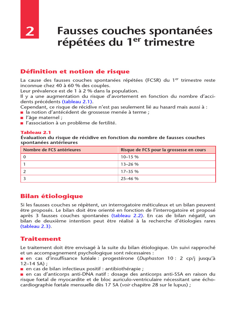 Risques et bilans des fausses couches | PDF | Fausse couche | Santé ...