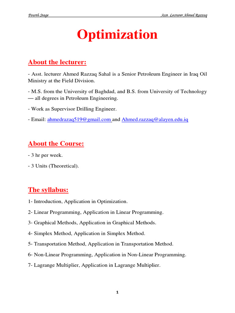 Opt. Lec 637845110167824376 | PDF | Mathematical Optimization ...
