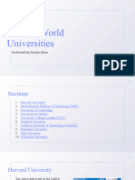 Famous World Universities: Performed by Danylo Zyhar