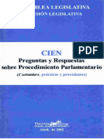 Cien Preguntas y Respuestas Sobre Procedimienton Parlamentario 2002