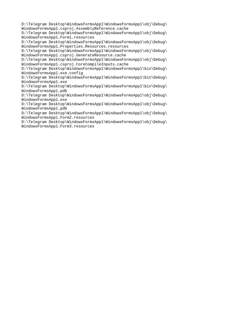 WindowsFormsApp1 Debug Files Overview | PDF | Computers