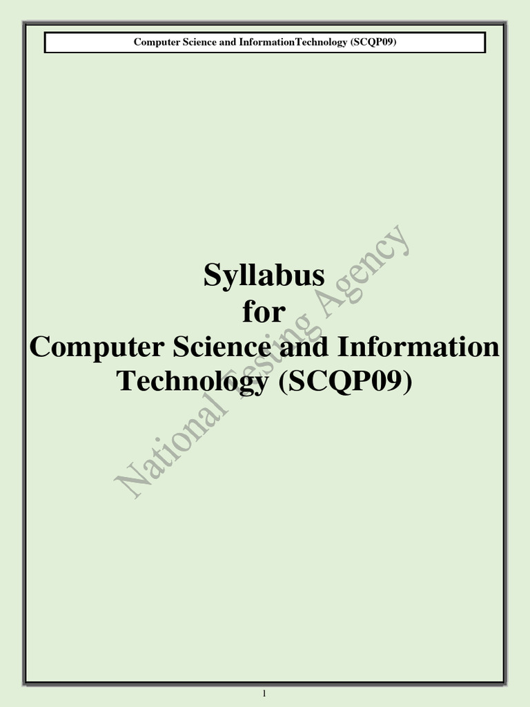 SCQP09 Computer Science Syllabus | PDF | Equations | Scheduling (Computing)