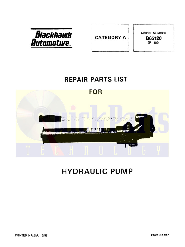 Blackhawk B65120 Series A Hydraulic Pump | PDF