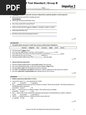 Unit 5 Test Standard B