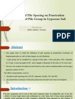 Effect of Pile Spacing On Penetration Process of Pile Group in Gypseous Soil