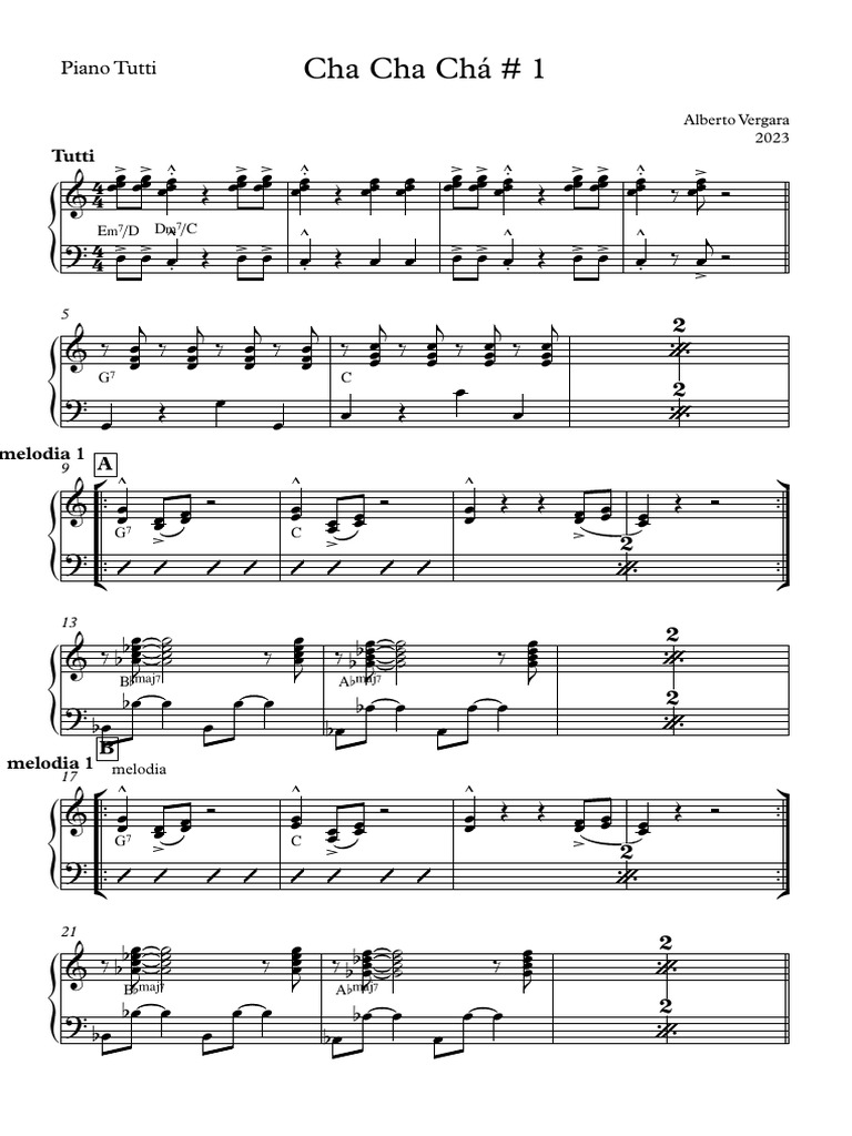 Cha Cha Cha #1 - Piano Tutti | PDF