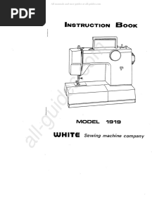 White 1919 Sewing Machine Instruction Manual