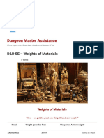 D&D 5E – Weights of Materials _ Dungeon Master Assistance