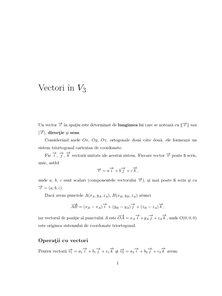 Vectori in Spatiu | PDF