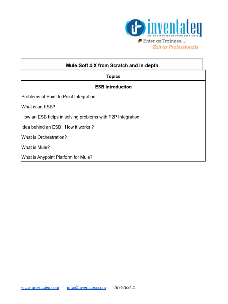 MuleSoft 4.X Course Overview | PDF | Web Service | Java (Programming ...