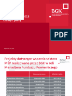 JEREMIE 2007-2013 Efekty I Plany: Głęboczek, Maj 2015