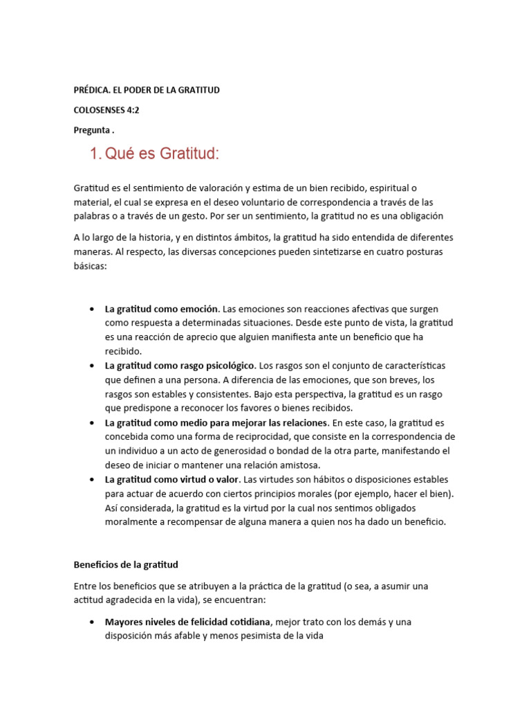 El Poder Transformador de la Gratitud | PDF | Gratitud | Las emociones