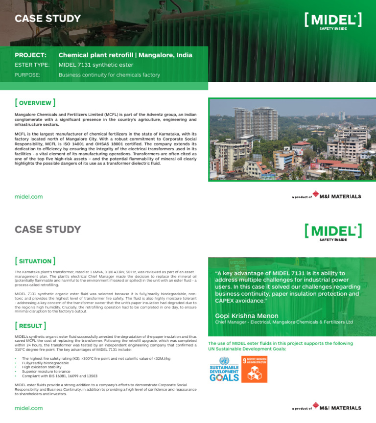 MCFL Transformer Retrofill with MIDEL 7131 | PDF | Transformer | Fertilizer