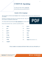 SECTION D: Speaking: Sounds of The Language