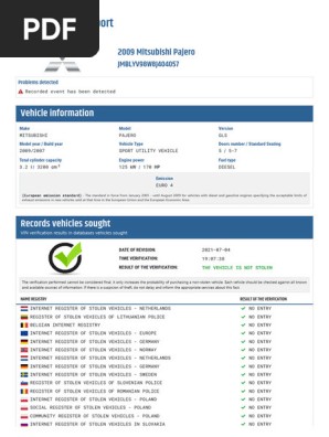 Vehicle History Report