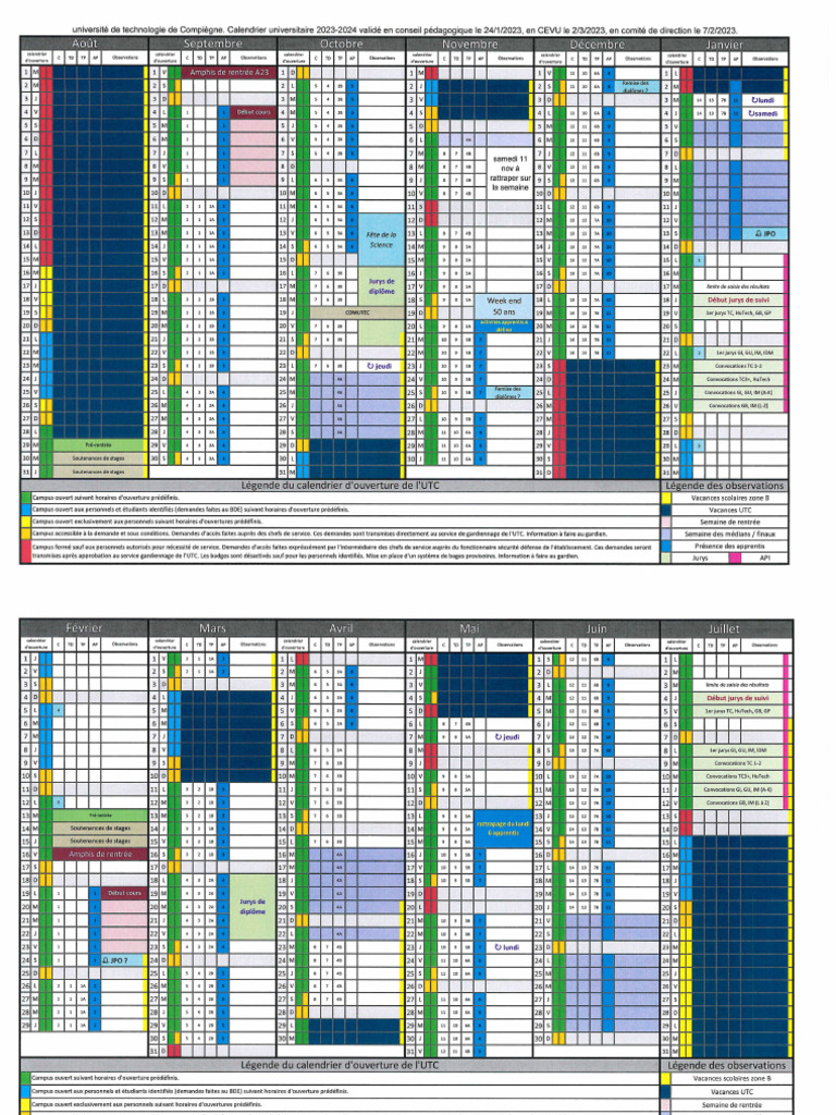 Calendrier Universitaire 20232024 Copie PDF