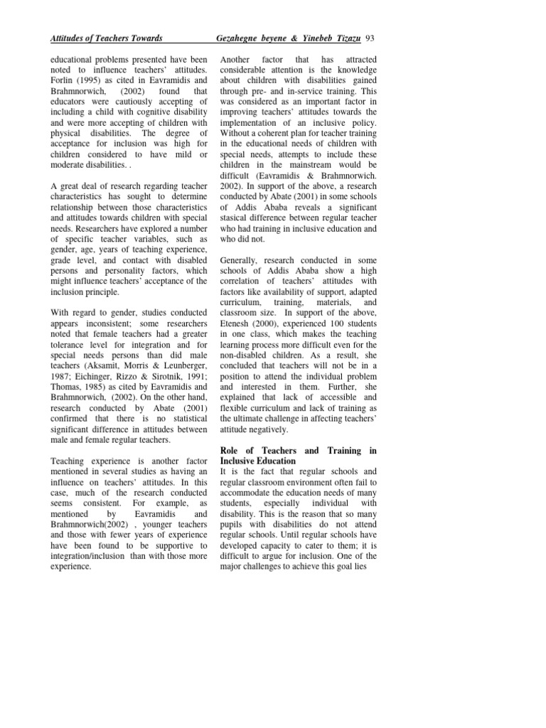 Attitudes of Teachers Towards Inclusive Education-5-6 | PDF | Inclusion ...