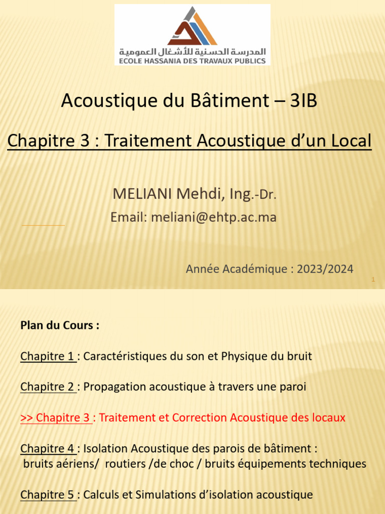 Traitement Acoustique des Locaux | PDF | Acoustique | Mécanique