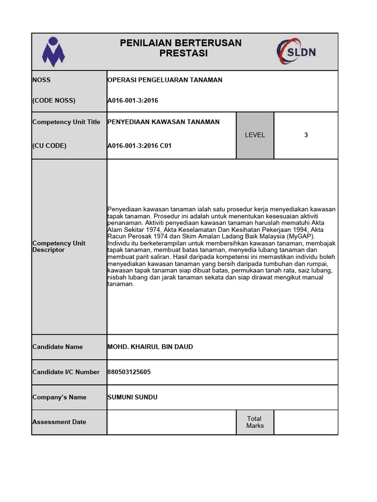 Penilaian Berterusan Prestasi C01 | PDF